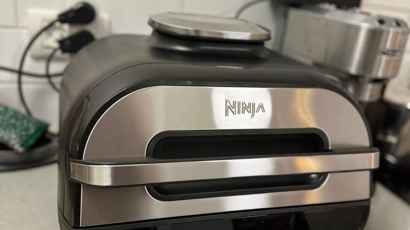 Ninja Foodi DualZone 2-basket air fryer showing dual cooking zones
